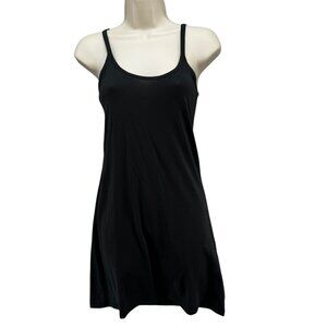Calypso St Barth Mini Slip Dress Solid Black Spaghetti Strap Pullover Size XS